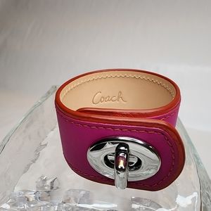 NWT Coach Pink Leather Cuff Bracelet